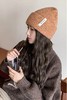 Say Something 黄棕花纱针织帽 19451 商品缩略图0