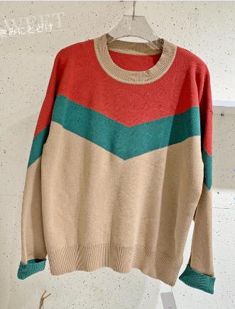 QG21742#拼色毛衣 商品图0