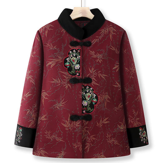 【妈妈冬装】唐装棉袄老年人外套棉服 老太太加绒绣花棉衣 奶奶加厚保暖 商品图4