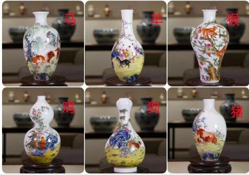 珐琅彩十二生肖（马羊猴鸡狗猪） 商品图0