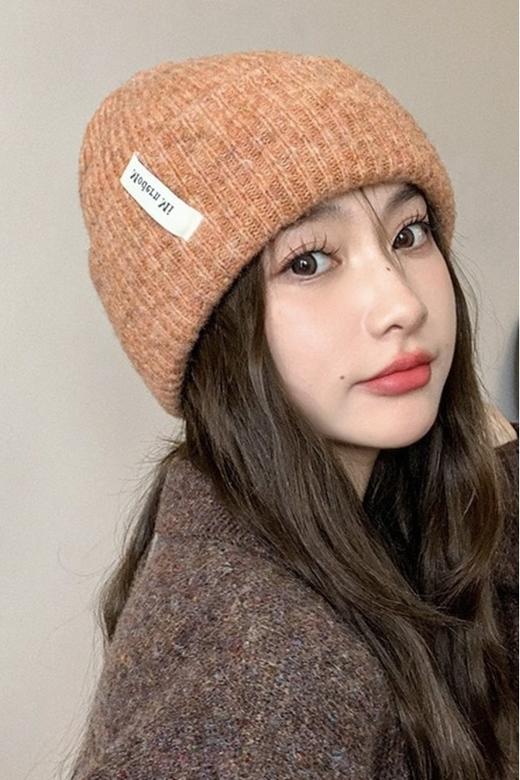 Say Something 黄棕花纱针织帽 19451 商品图1