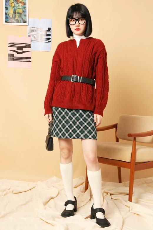 LNNNS 套头复古麻花宽松针织上衣 15573 商品图3