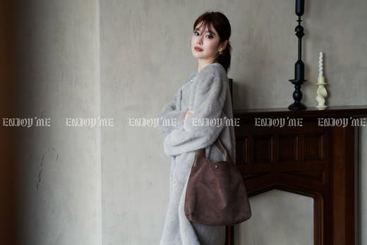 【门店同款】ENJOY冬季自由意志斜门襟长款毛外套 159945356 商品图6