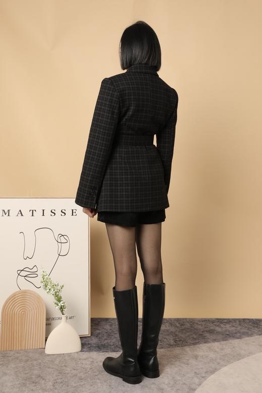 LNNNS 黑蓝格纹收腰西装外套 15514 商品图3