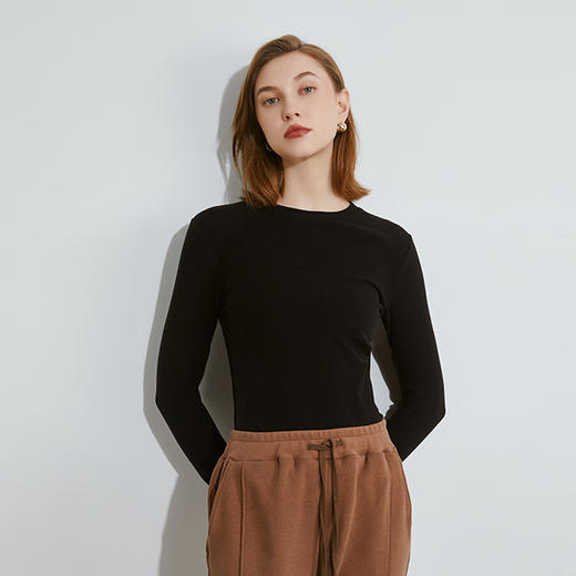 【128/2件】【真正的德绒自发热纤维】【品牌高品质】秋冬玻尿酸蚕丝保湿润肤打底衫磨绒长袖Tt恤 商品图5