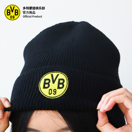 【官方正版】多特蒙德足球俱乐部｜BVB黑毛线帽球迷秋冬保暖帽 商品图3