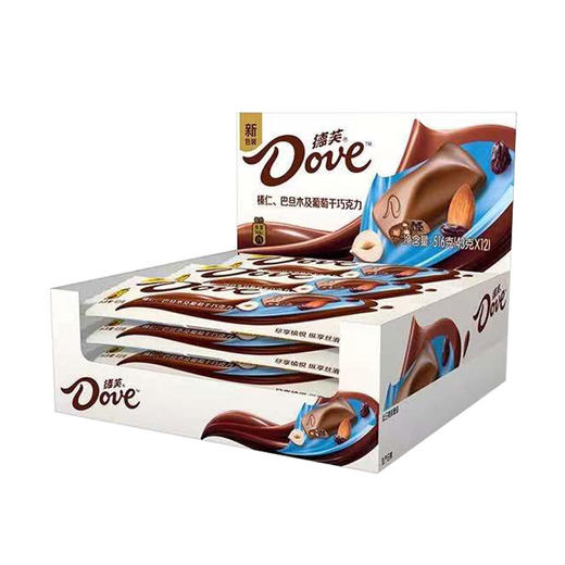 德芙丝滑榛仁巴旦木及葡萄干巧克力43g*12条 商品图0