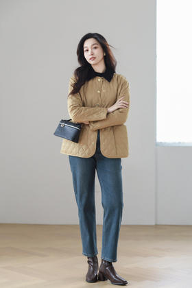 【Burberry带标系列】火桐hooton 菱格灯芯绒绗缝棉服外套YT212