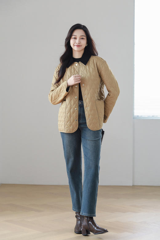 【Burberry带标系列】火桐hooton 菱格灯芯绒绗缝棉服外套YT212 商品图1