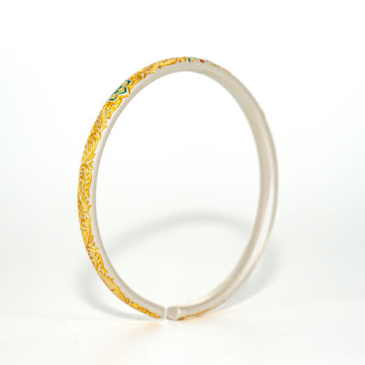 【热销款】彩色花纹开口银手镯克重25.55 商品图1