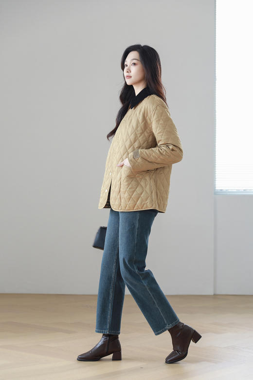 【Burberry带标系列】火桐hooton 菱格灯芯绒绗缝棉服外套YT212 商品图5