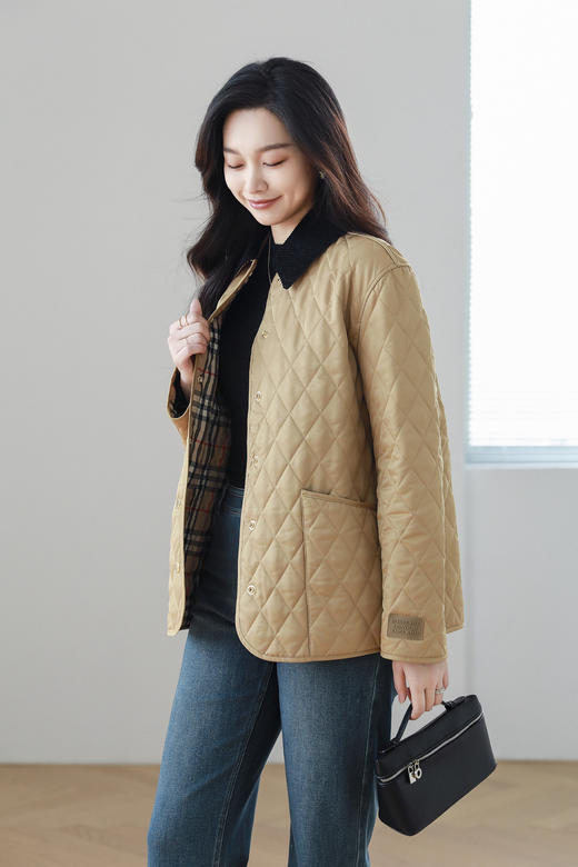 【Burberry带标系列】火桐hooton 菱格灯芯绒绗缝棉服外套YT212 商品图3