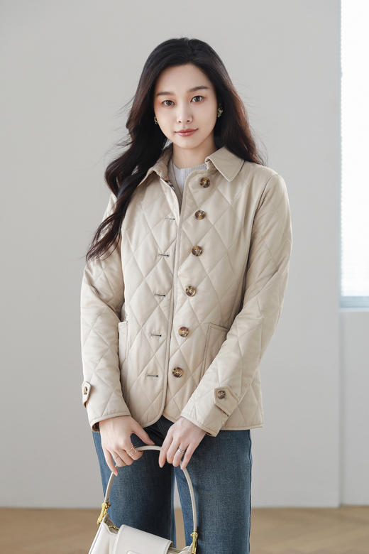 【Burberry带标系列】火桐hooton 经典菱格修身绗缝棉服夹克YT219 商品图3