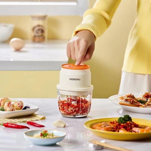 【MODONG摩动多功能食物切碎机300ml玻璃杯款】 ☺️绞肉、蒜泥、辅食～咻地一下通通搞定✨ 高转速➕加厚杯身➕长续航 ➕大容量省时省力又省心 商品图1
