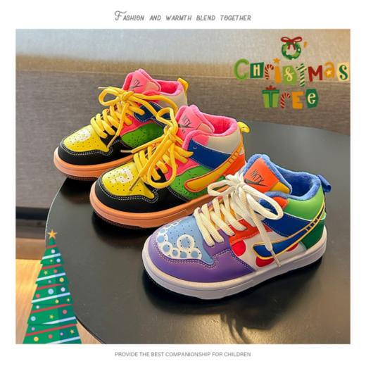 ✨ 【岁愿圣诞限定撞色拼接炫彩中帮休闲鞋SY-X646】😎欢乐童年，岁愿相伴 🌸岁愿潮流童鞋属于岁愿💥品牌童鞋家族潮童板块童鞋 商品图1