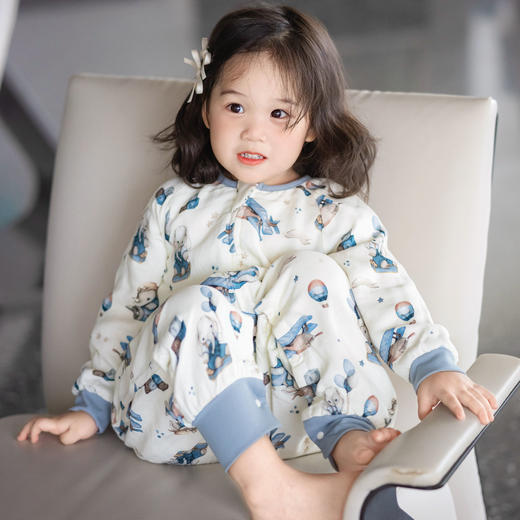 【云优选】BabyStormi宝宝 四层/六层 睡袋竹纤维纱布睡衣家居春秋男女童分腿防踢被（周六日不发货） 商品图1