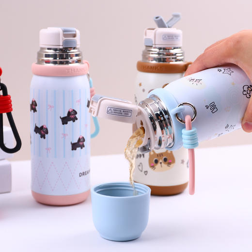 【买2立减20】笙观保温杯三饮杯【食品级不锈钢 持续保温8小时 密封防漏】 商品图2