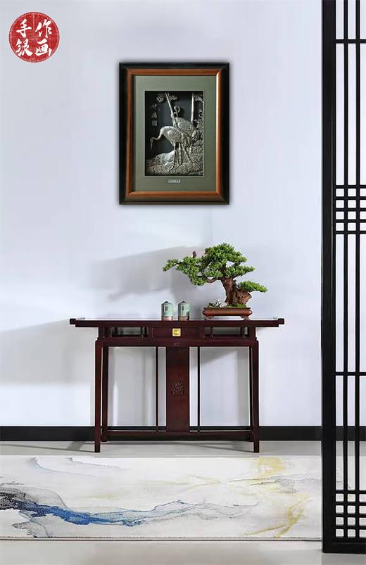 【竹鹤图】纯银壁画装饰画挂画 商品图1