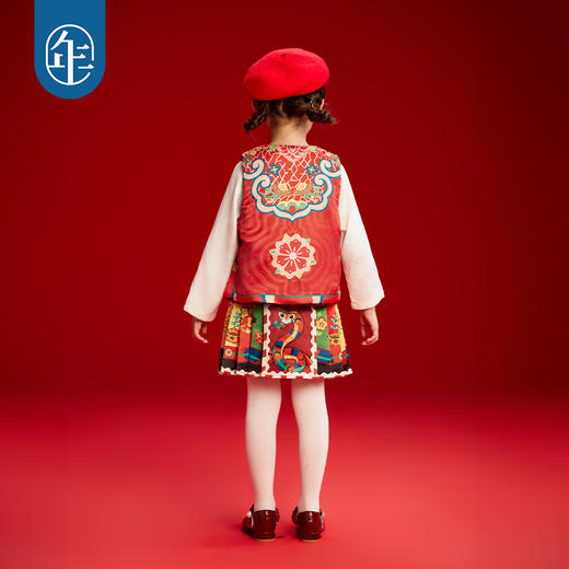 年衣童装女童冬季新款马面裙半身裙古装儿童汉服唐装中式公主裙子有财华短马面裙 商品图4