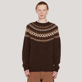 YMC SUEDEHEAD FAIRISLE KNIT CREW 英国羊羔毛提花针织男装毛衣