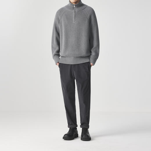 墨麦客男装 远红外升温 半高领针织衫冬季新款保暖立领拉链毛衣男 商品图3