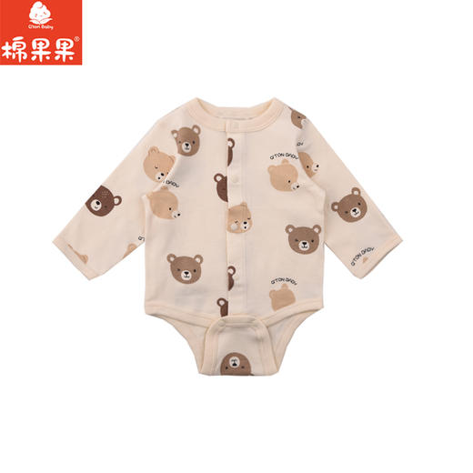 棉果果春季新品商场同款男童女童5A抗菌对开三角连体衣M101712225017 商品图1