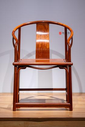 红桥红 家具严选  缅甸花梨(大果紫檀） 【安思远 藤条垂手 圈椅 单椅】