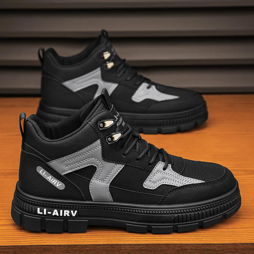 秋冬保暖鞋户外高帮马丁靴男鞋棉鞋百搭工装运动板鞋厚底雪地靴 商品图1