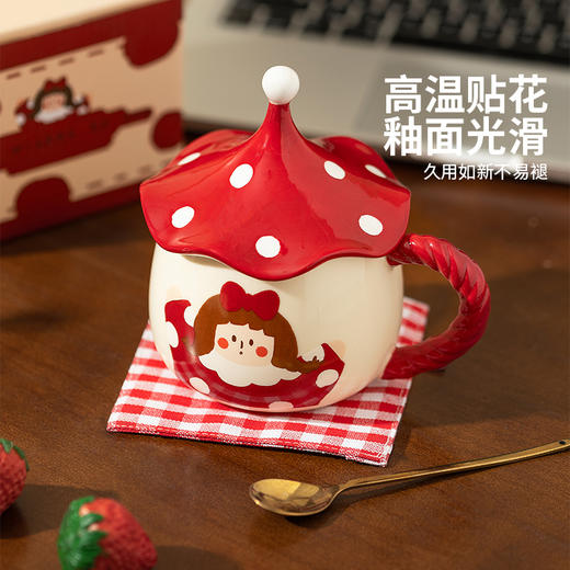 摩登主妇马克杯圣诞节礼物带盖家用喝水杯陶瓷杯早餐杯高颜值杯子 商品图3
