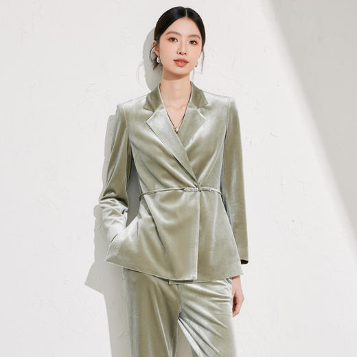 新中式西装套装女2026新款秋冬丝绒职业装 商品图4