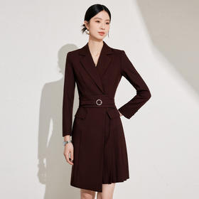 高端法式安可拉红秋冬连衣裙女2026新款