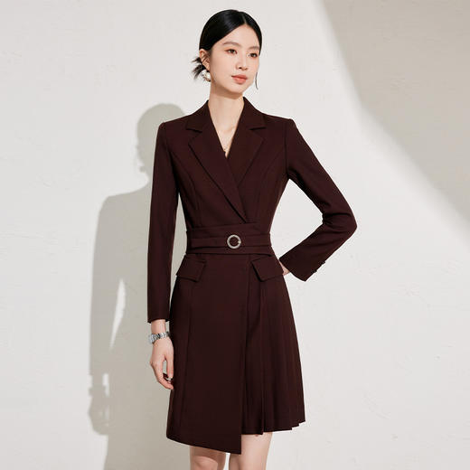 高端法式安可拉红秋冬连衣裙女2026新款 商品图0