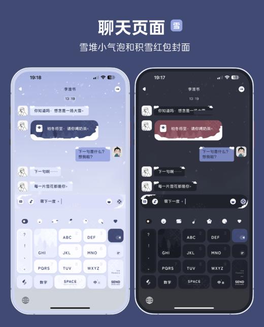 《零下一度》Hey,每一片雪花都是你。#雪域极简浪漫小清新微信主题 + 配套键盘。 商品图6