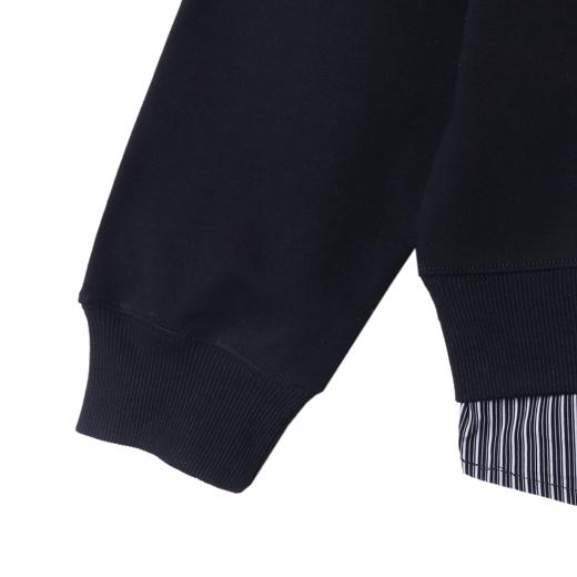 WY728秋冬新款男士假两件翻领纯色创意刺绣设计日系风格宽松百搭上衣 商品图5