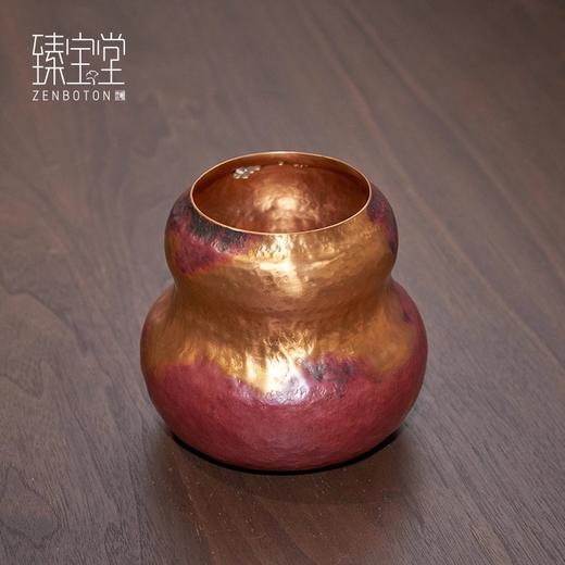 【样品特惠】臻宝堂铜建水葫芦型茶洗小号纯手工锤纹茶渣桶家用茶具茶道配件福禄双全建水 商品图4