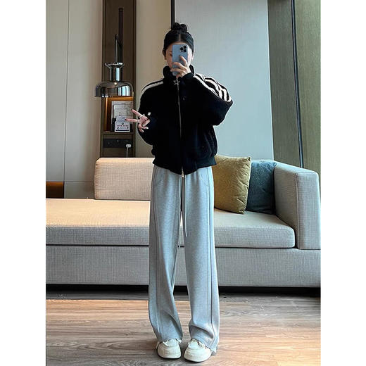 【松弛感】羊绒蚕丝阔腿裤 高腰显瘦 松紧腰休闲直筒裤 商品图6