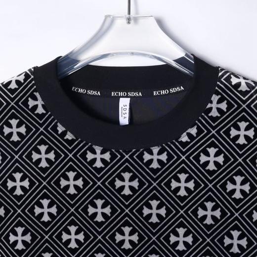 T1875秋季新款时尚个性满印设计个性套头长袖T恤休闲情侣百搭上衣 商品图3