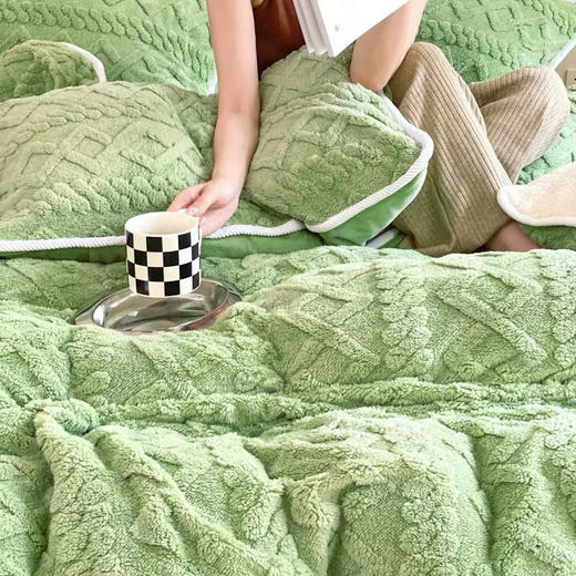 清货福利款！秋冬加厚高克重塔芙绒牛奶绒四件套 立体提花设计 触感温暖细腻 更懂你温度 商品图8