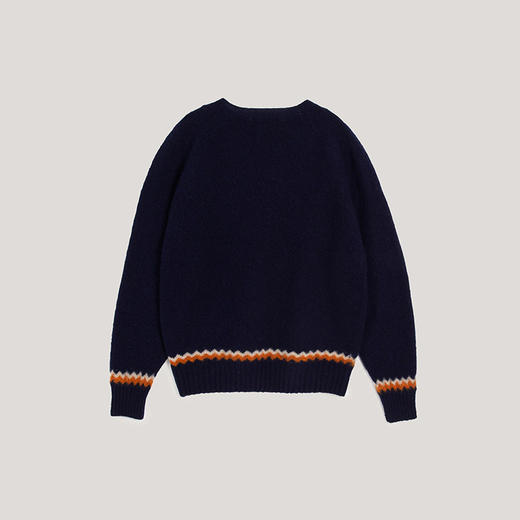 YMC SUEDEHEAD ZIG ZAG CREW KNIT 英国羊羔毛提花针织男装毛衣 商品图4