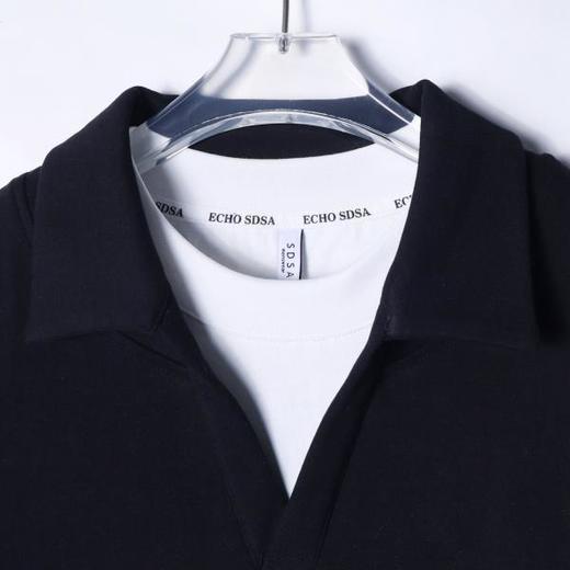 秋冬季新款时尚个性日系黑白撞色圆领假两件卫衣百搭休闲简约上衣 商品图2