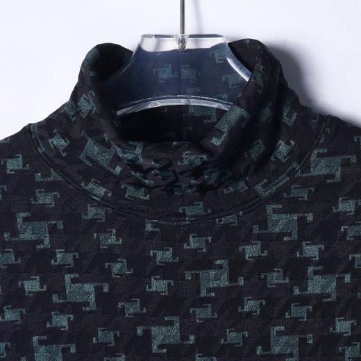 T1932秋冬新款男士满印碎花设计韩版时尚半高领宽松日常休闲长袖卫衣 商品图2