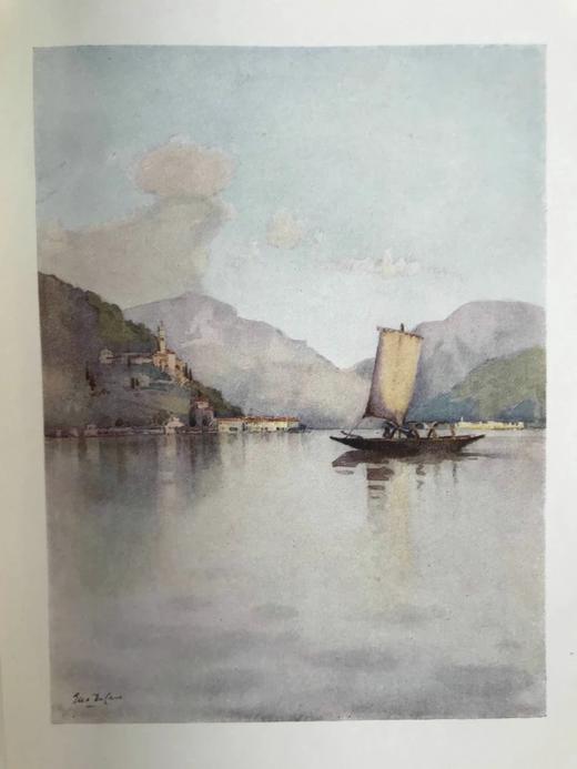 1908年 意大利湖区风光 英国艺术家埃拉·杜·坎恩68幅彩色插图 漆布精装大32开 商品图6