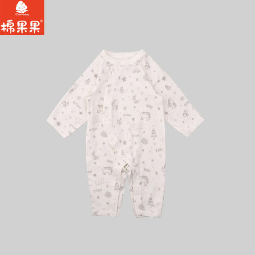 棉果果春季新品商场同款男童女童5A抗菌哈衣爬服偏襟连体衣M101720225018 商品图1