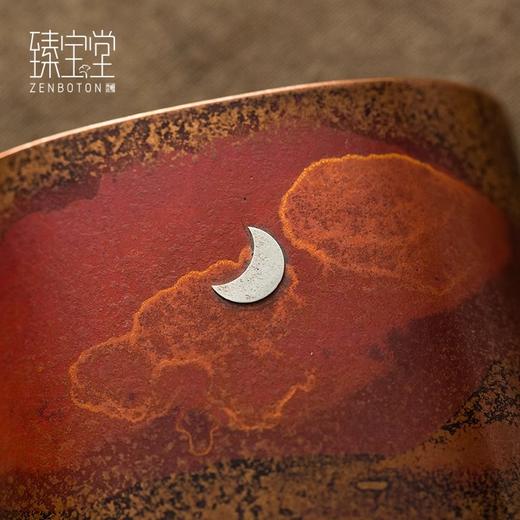 【样品特惠】臻宝堂铜茶荷静夜思赏茶器纯手工雕刻镶银月茶则六君子单茶铲茶具静夜思雕刻茶荷 商品图3