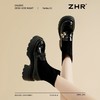 ZHR则则金属装饰粗跟弹力靴女2024新款时髦加绒粗跟短靴显高显瘦 商品缩略图6