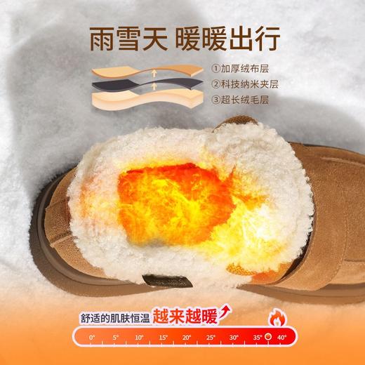 ZHR则则真皮棉鞋女2024冬季新款加绒保暖厚底雪地靴勃肯毛毛鞋女 商品图5
