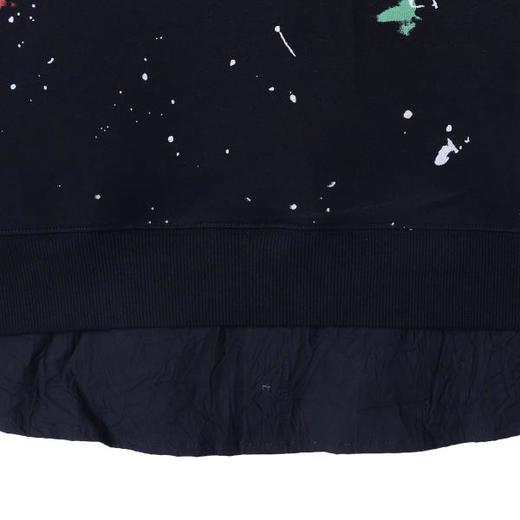 WY680冬季新款时尚个性美式泼墨翻领假两件卫衣情侣宽松百搭上衣 商品图3