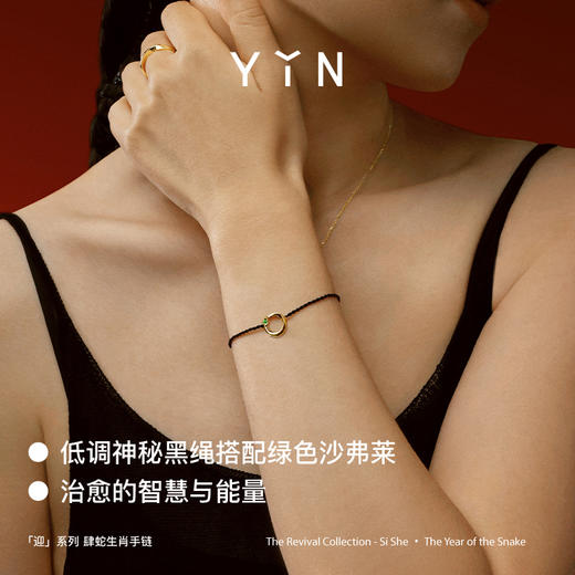「迎」系列巳蛇肆蛇 蛇年生肖18K金手绳手链 本命年祝福送礼红绳 商品图2
