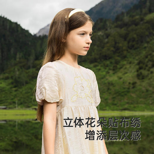 【商场同款】英氏女童连衣裙夏季短袖女童甜美绣花连衣裙2025新款 商品图2