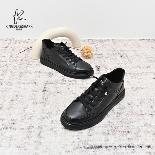 经典鲨2024年冬季新款百搭纯色男士一脚蹬平底休闲鞋KW08-D55231 商品图2